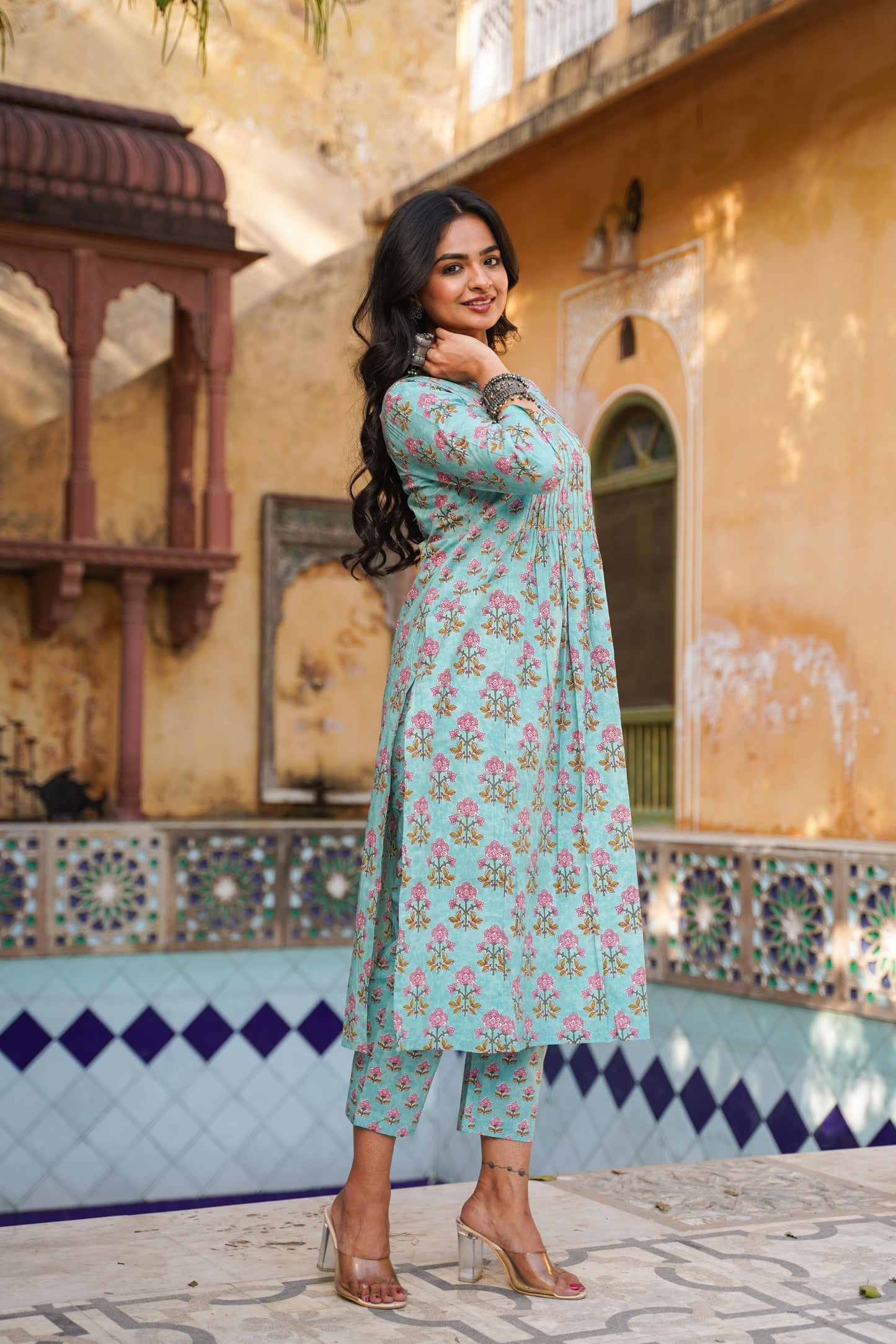 ENCHANTED HAND PRINTED KURTA PANT SET