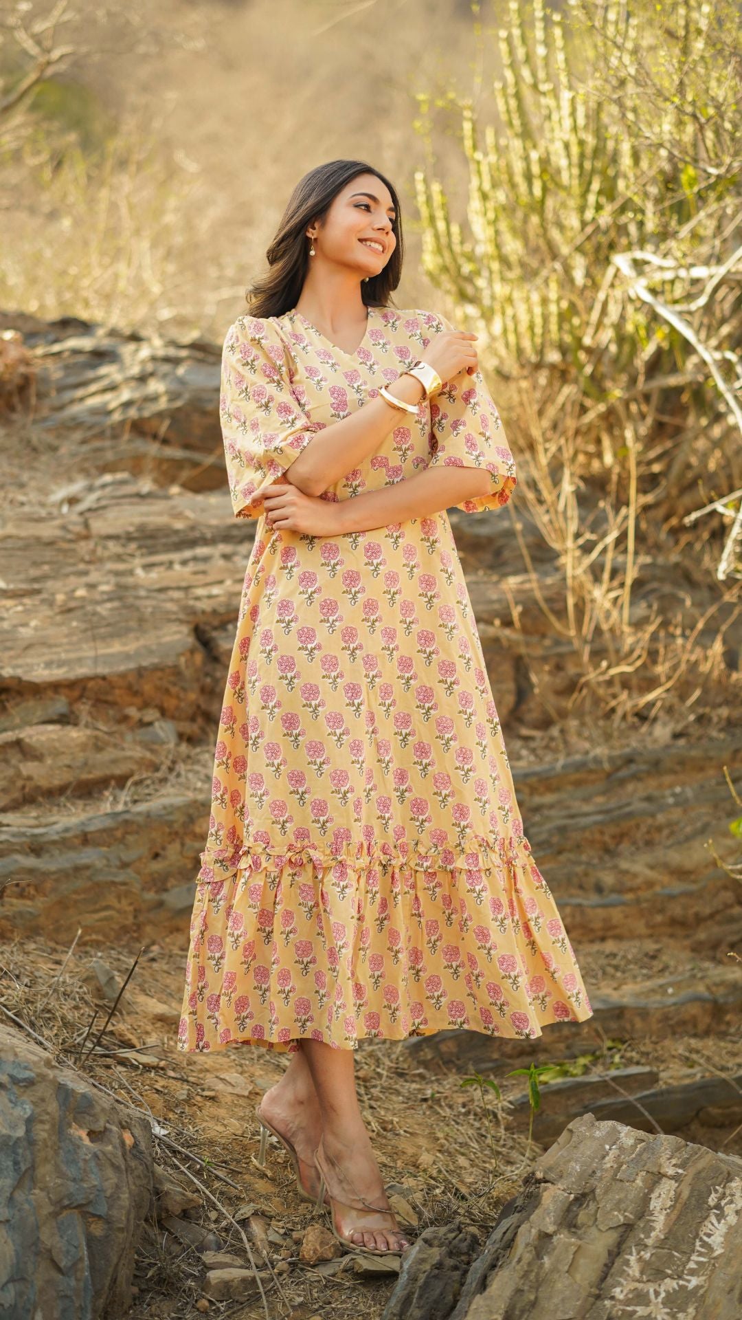 Indian summer yellow long dress