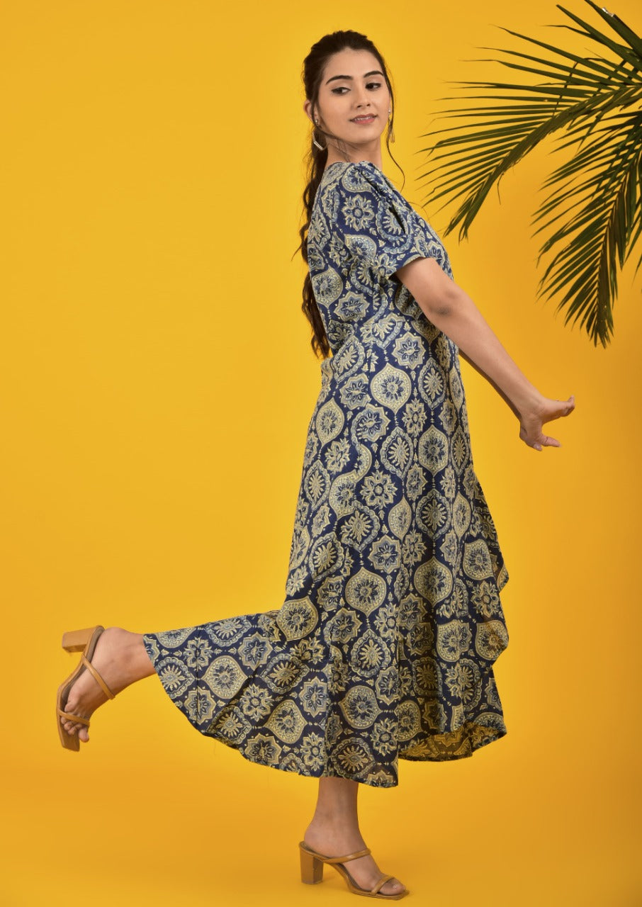 Istanbull Inspired Indigo Frill Dress