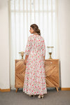 Primrose – Pink Floral Hand Printed Cotton Long Dress with Jacket Set