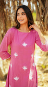 Pink embroider cotton dress -old