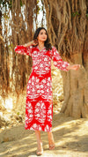 Red cotton bodycon dress -old