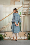 Neelima – Indigo Shibori-Inspired Hand Printed Cotton Kurta Set with Pants