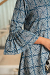 Neelima – Indigo Shibori-Inspired Hand Printed Cotton Kurta Set with Pants