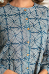 Neelima – Indigo Shibori-Inspired Hand Printed Cotton Kurta Set with Pants