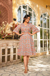 Rose pink cotton midi dress -old