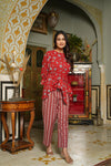 Ruby – Red Floral Hand Printed Cotton Co-Ord Set with Tie Waist