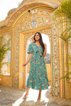 Blue kantha flowy dress -old