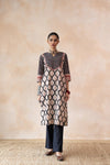 Rekha – Black & Ivory Bagru Hand Block Printed Kurta Set with Straight Pants